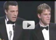 Matt Damon and Ben Affleck receiving their award